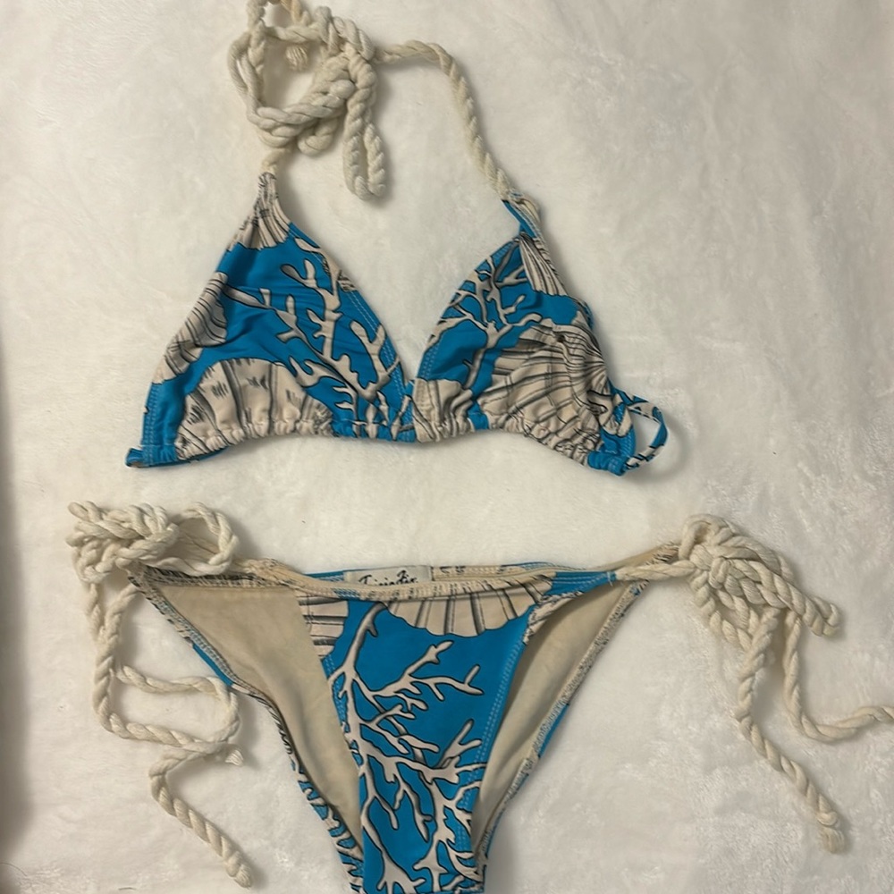 Tricia Fix marine turquoise blue rope bikini